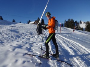 Alexander Kapp beim Warm-up vor der Deutschen Meisterschaft im Skibergsteigen